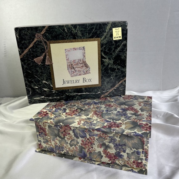 The Unbranded Brand Other - Vintage Kmart Ladies Fashion Jewelry Box Removable‎ Tray Red Grape Design